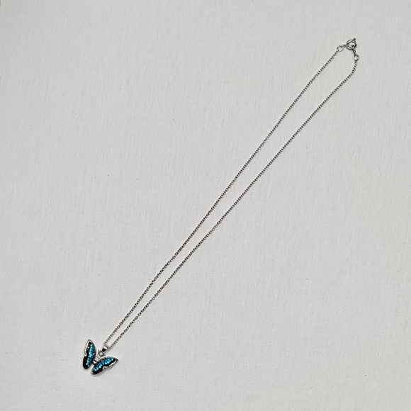 Crystal Butterfly Pendant Necklace - Picture 8 of 11